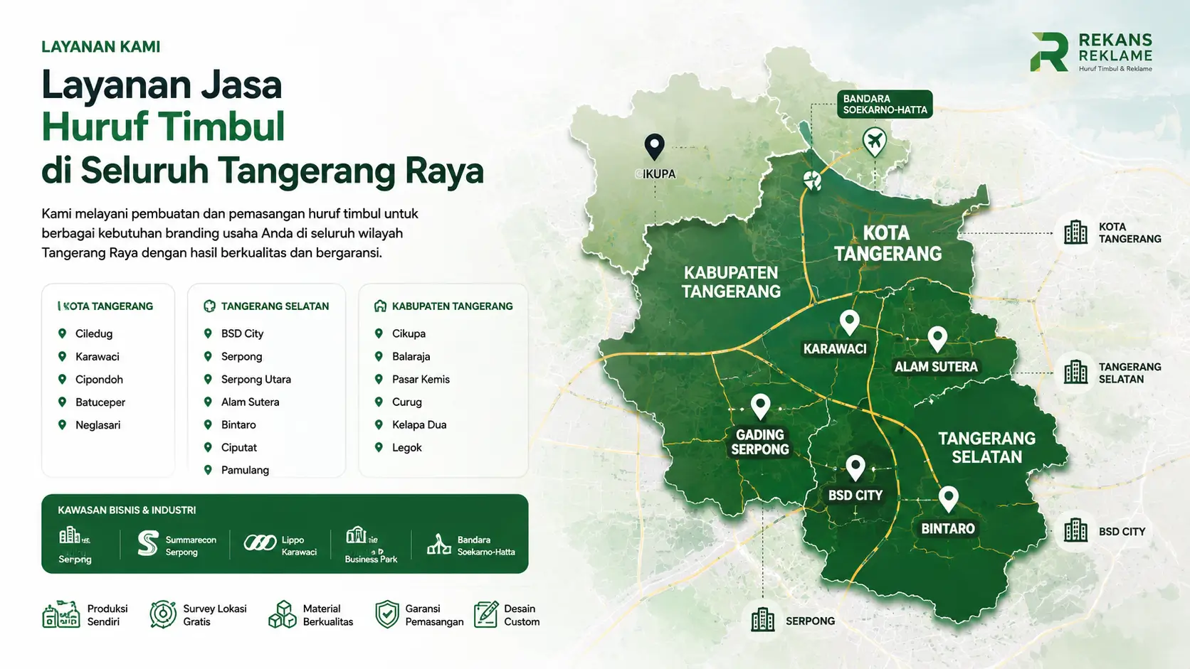 Area Layanan Jasa Huruf Timbul Tangerang