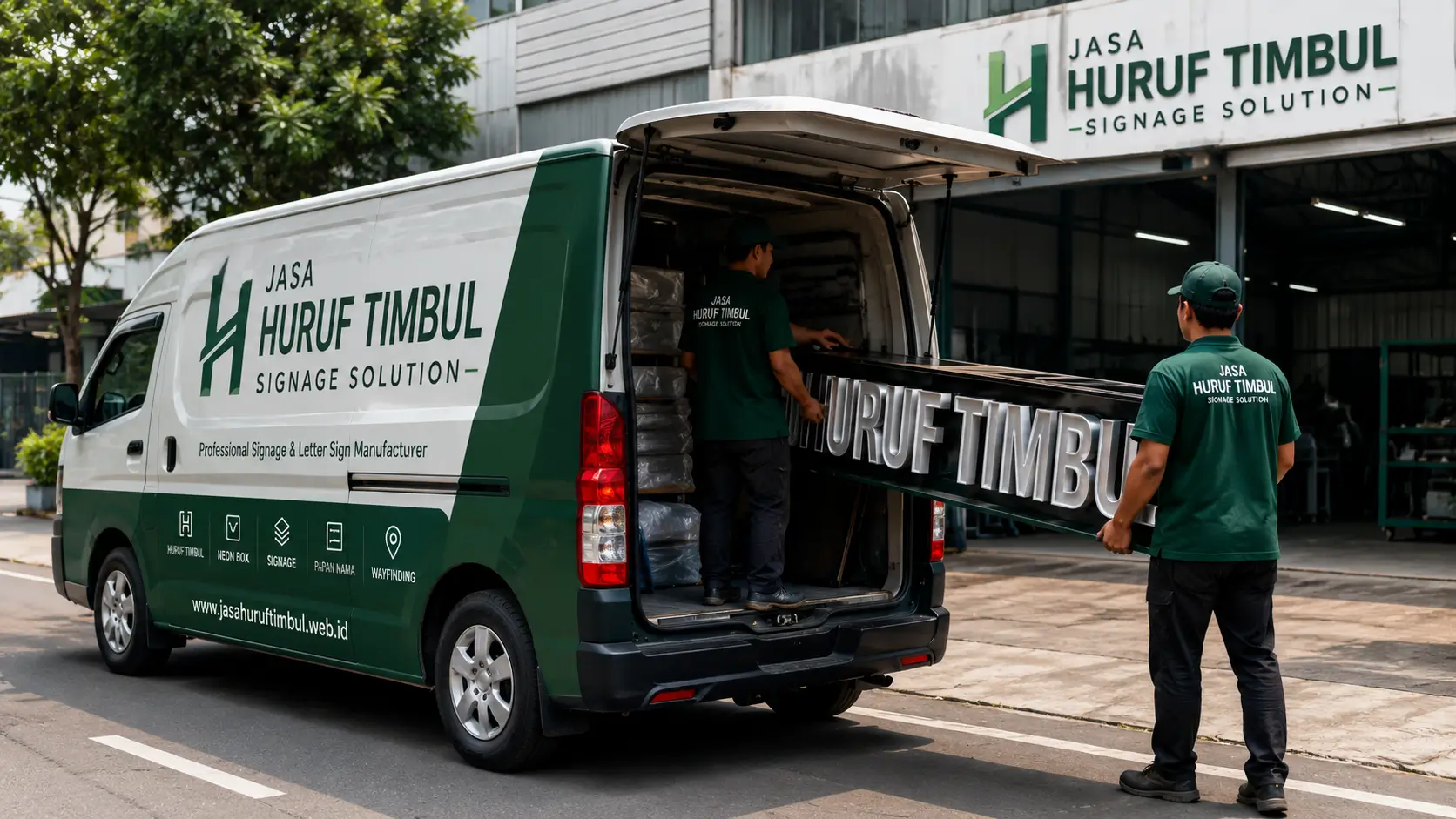 Kendaraan Operasional Jasa Huruf Timbul