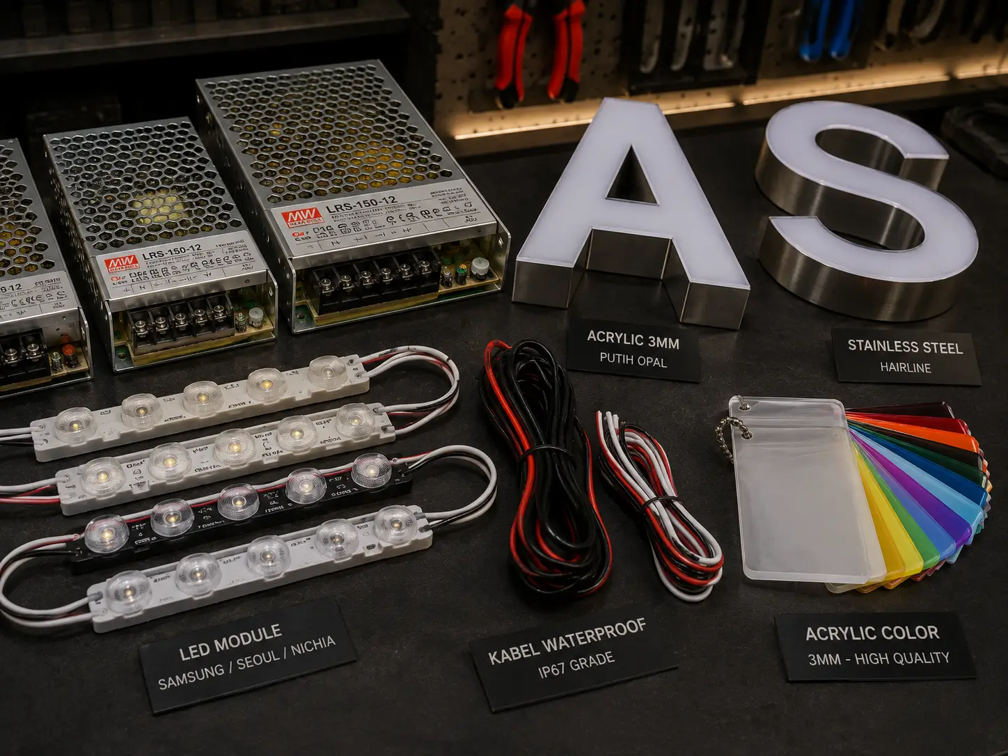 Spesifikasi Teknis Huruf Timbul LED