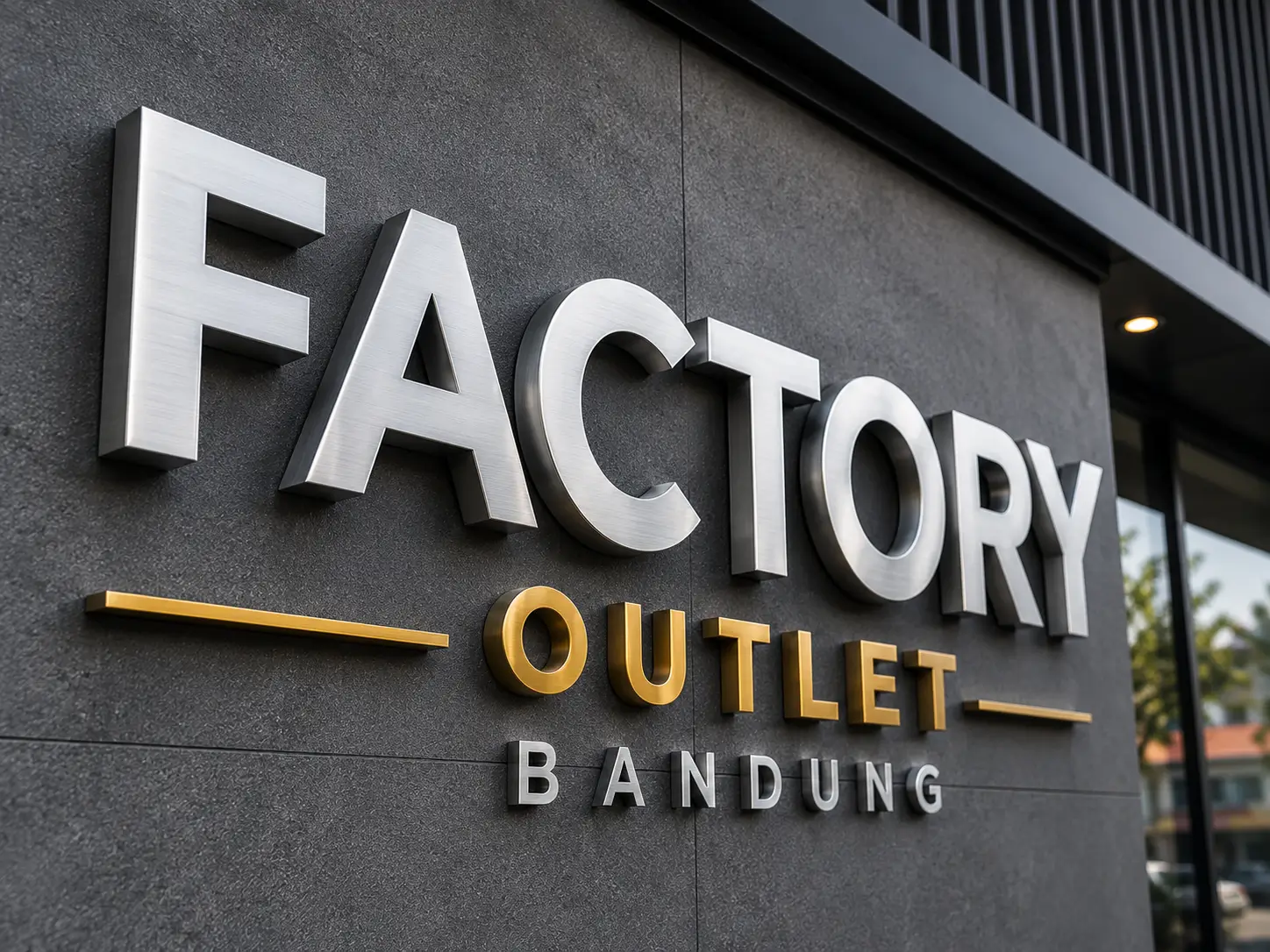 Jasa Huruf Timbul untuk Factory Outlet di Bandung