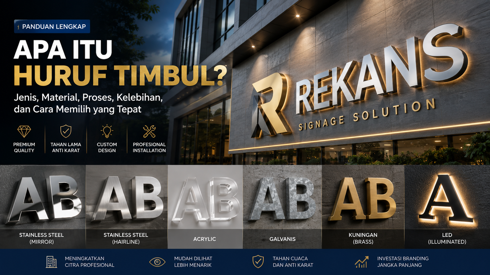 Apa Itu Huruf Timbul Panduan Lengkap Jenis, Material, Harga, Proses Pembuatan