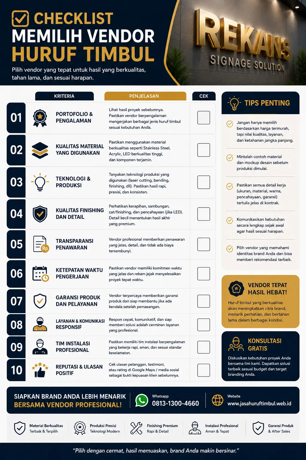 Placeholder checklist vendor