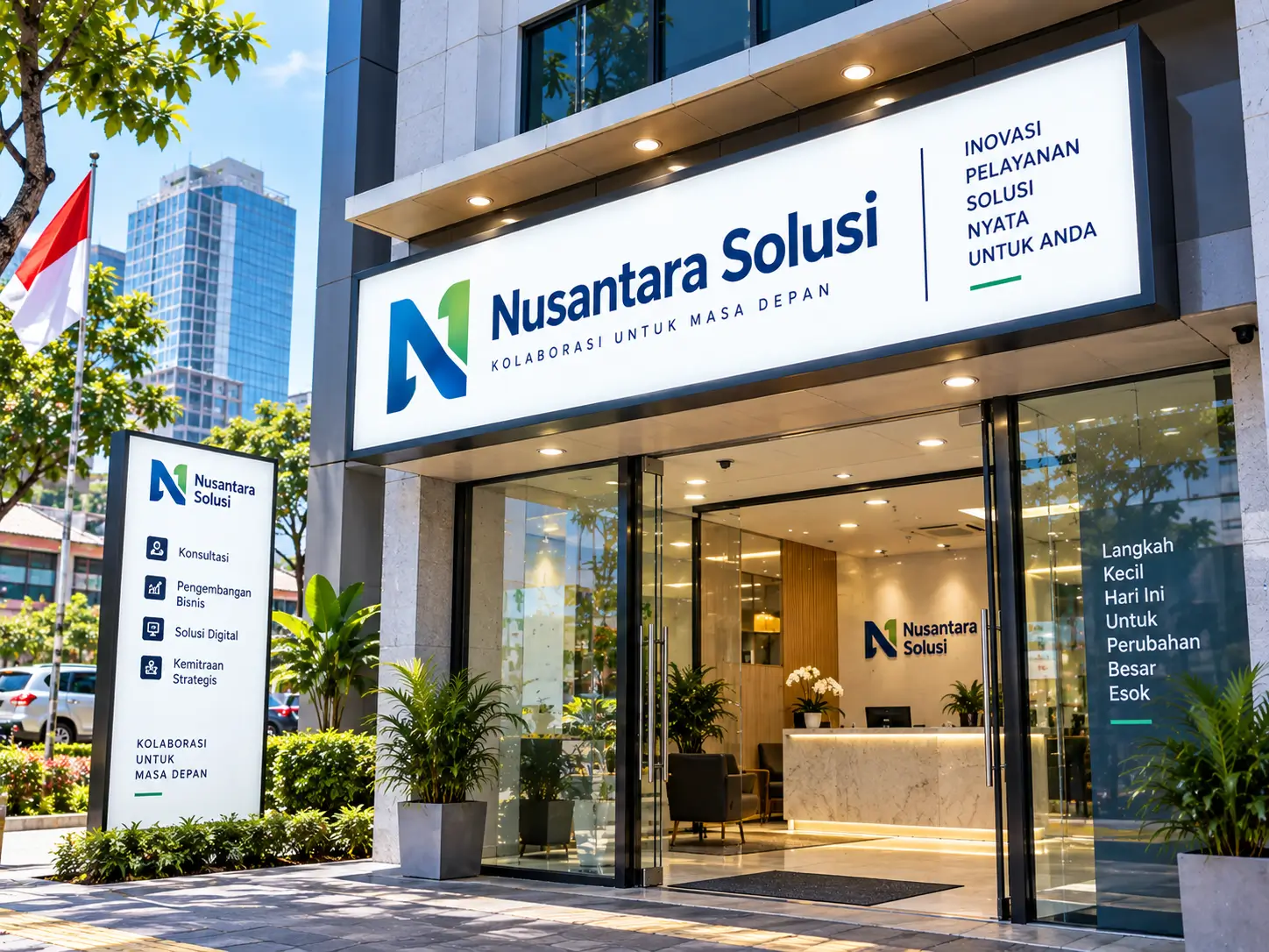 Contoh pembuatan neon box kantor dan perusahaan